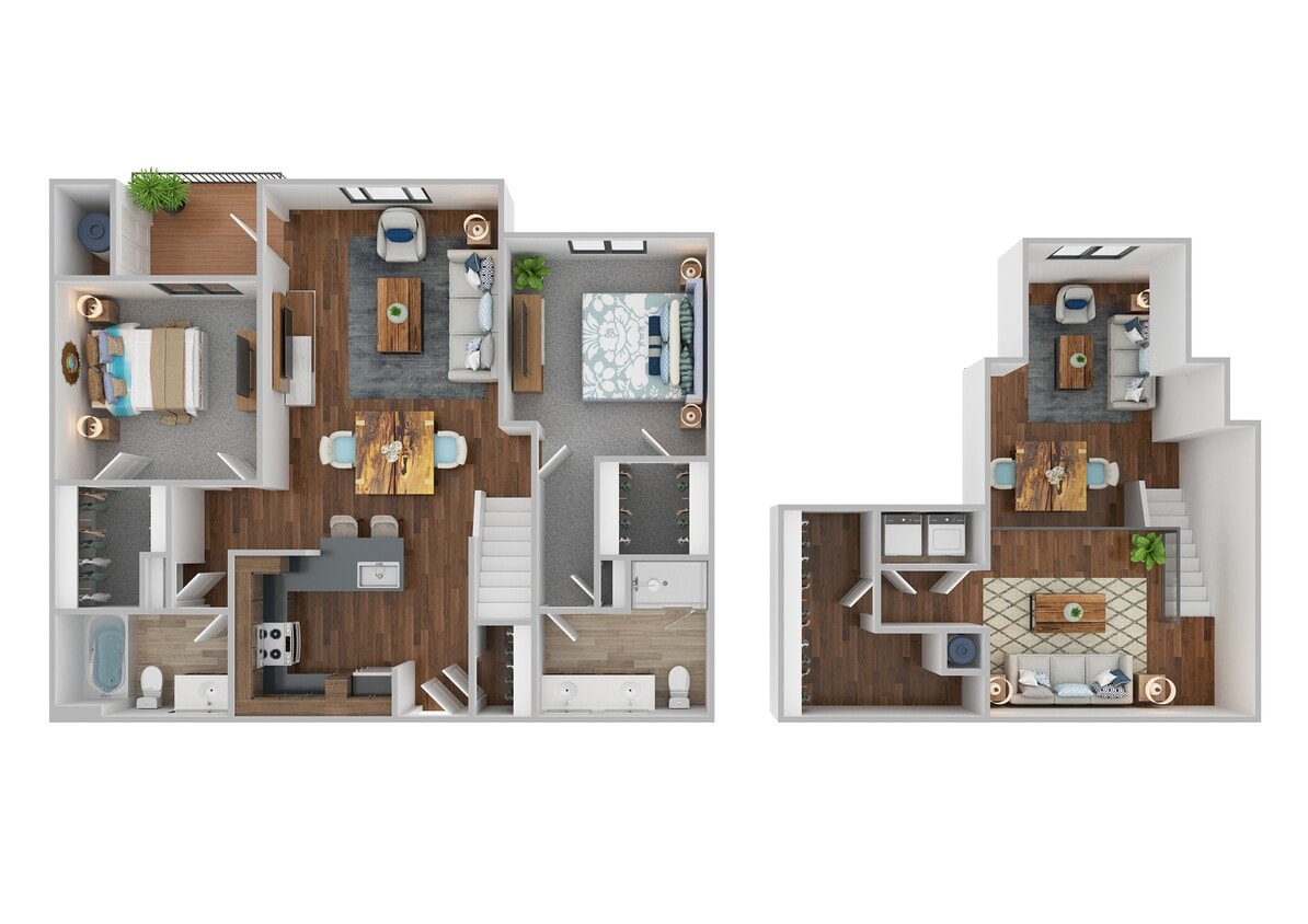 Floor Plan - Two Bedroom Two Bathroom with Loft