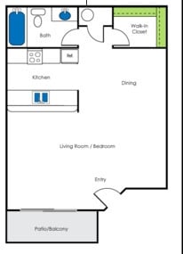 Floor Plan - Spacious Studio