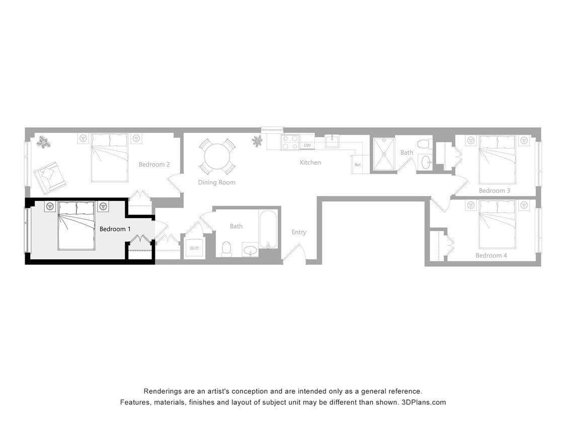 The Reserve_H1New - Furnished Room in a 4 Bedroom 2 Bathroom (H1)