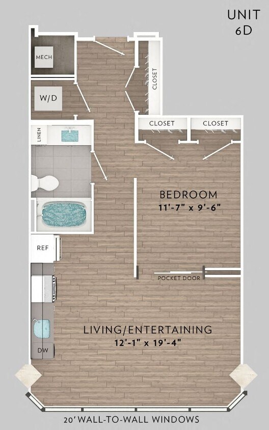 Floor Plan - 6D 1 Bed 1 Bath