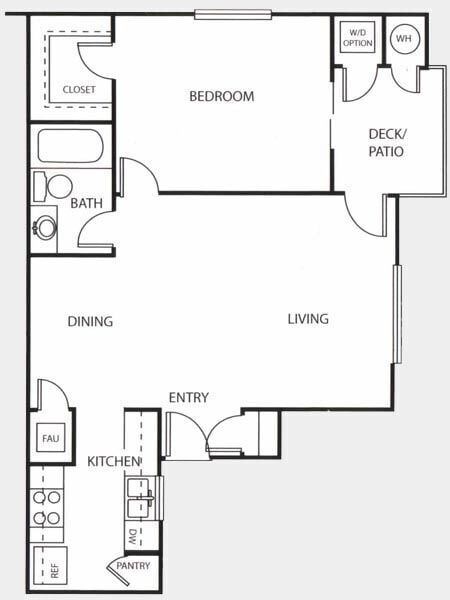 Floor Plan - 1x1 750sf