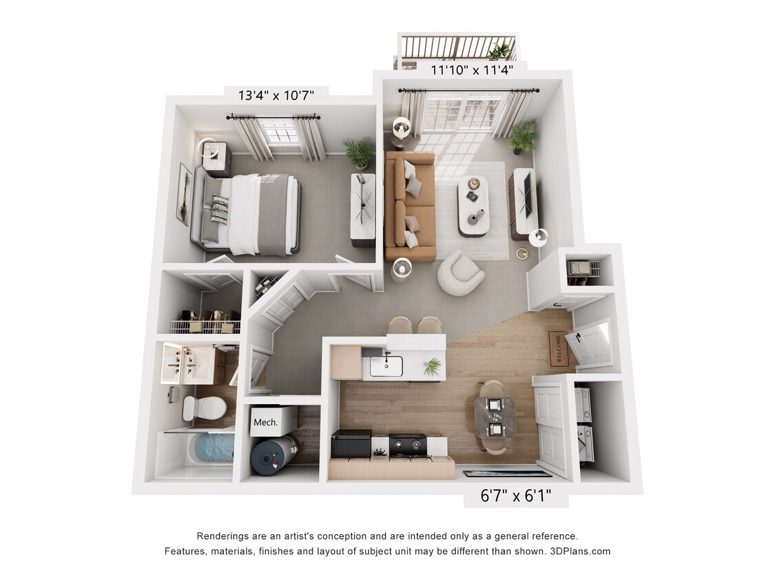 Floor Plan - 1B1B Gold