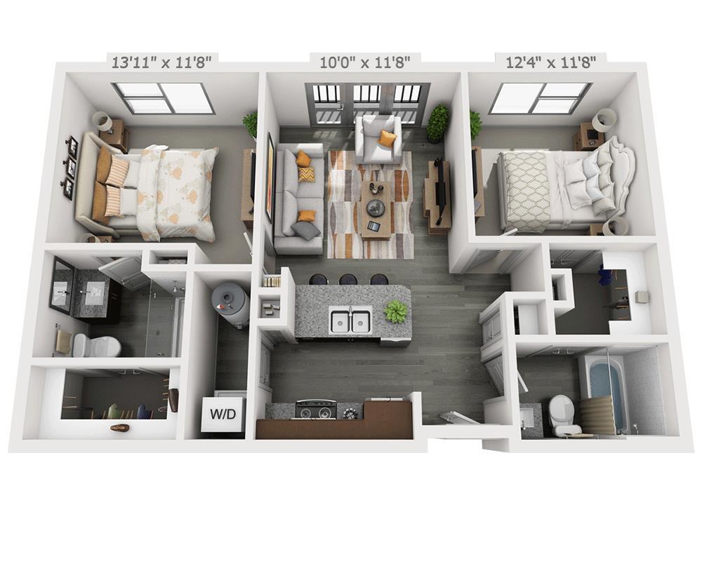 Floor Plan - Two Bedroom B2A