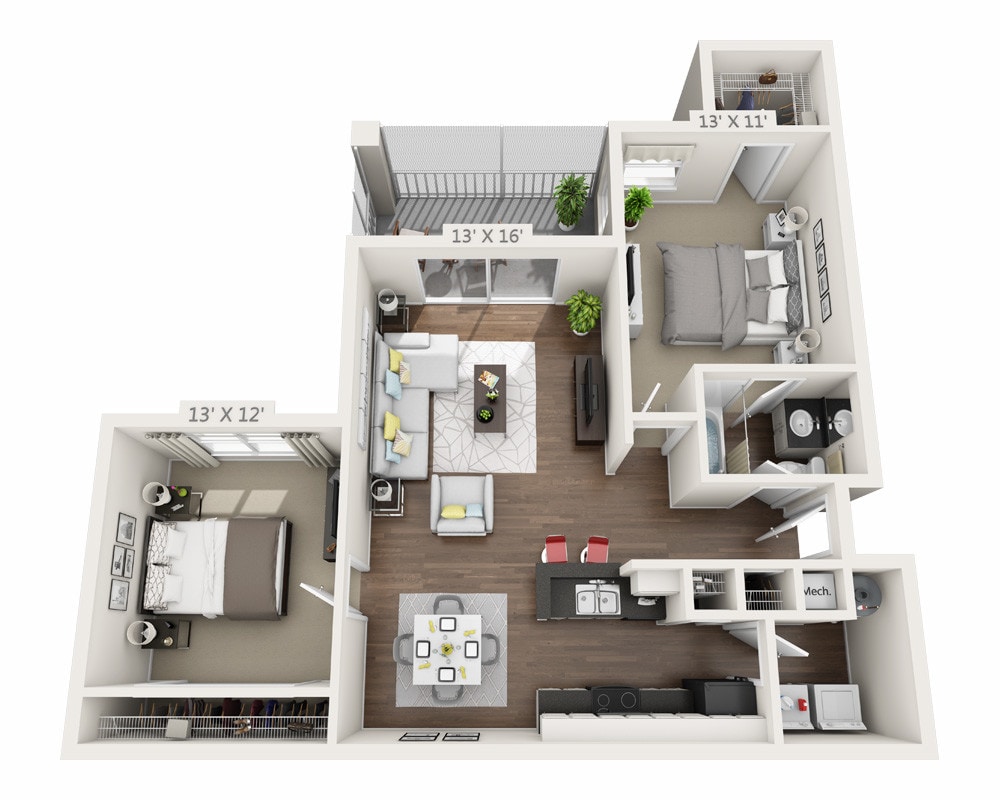 Floor Plan - Two Bedroom B1