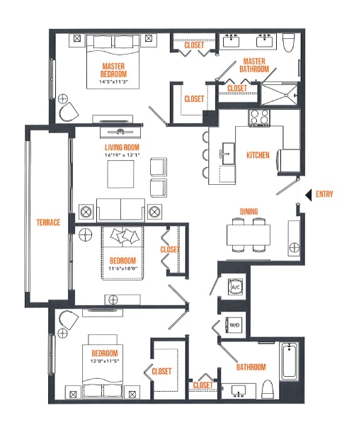 Landmark_C2.png - 3 Bed / 2 Bath