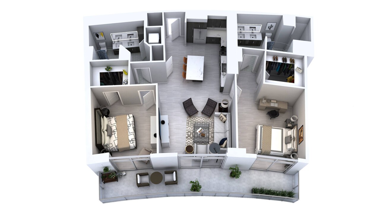 Two Bedroom Two Bath (1,214) - Two Bedroom Two Bath (1,214)