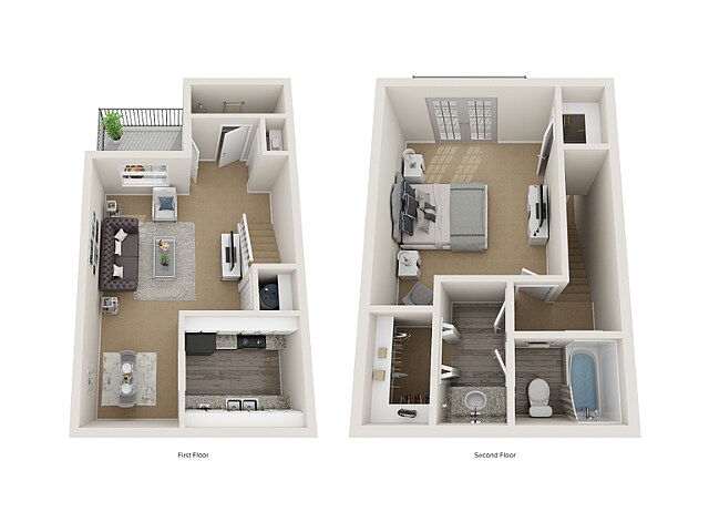 1 Bed/1.5 Bath Townhome - 1x1.5 Townhome