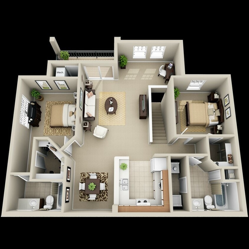 Lg2x2C - Unit D2 - Two Bed/Two Bath Phase 1 & 2 Classic