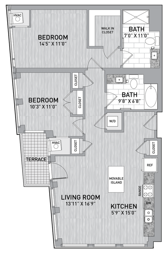 Floor Plan - 20 Stack - 2 Bed 2 Bath-B6