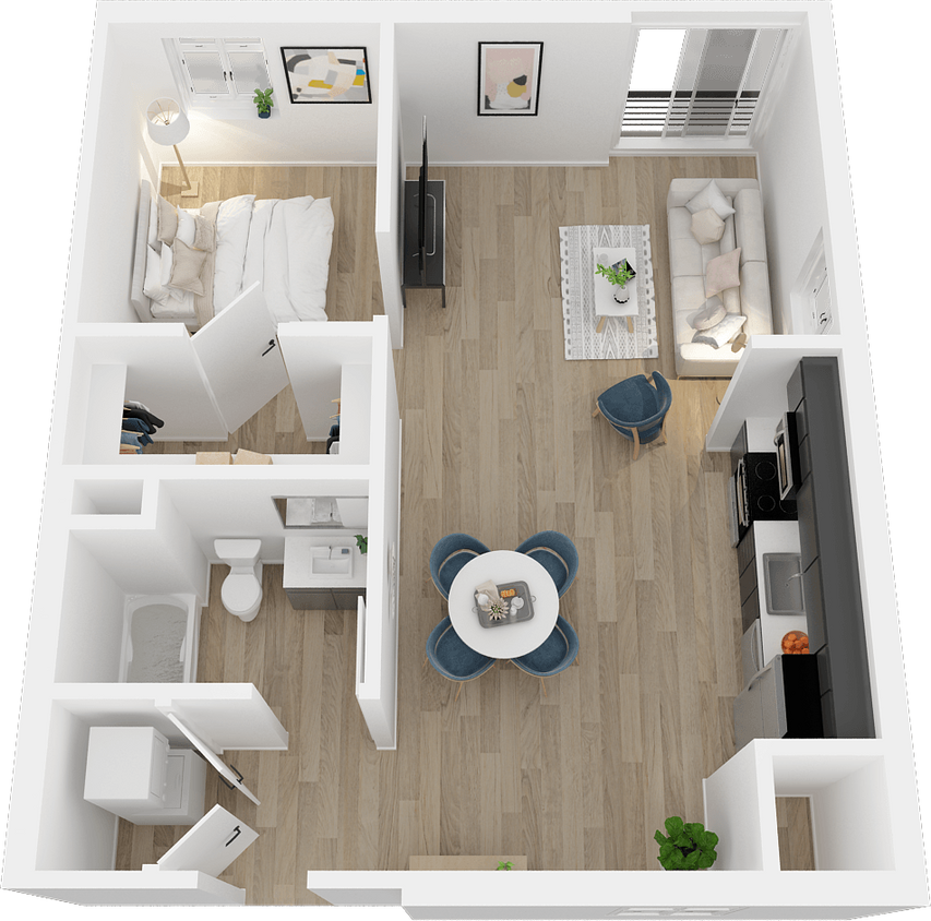Floor Plan - 1 Bedroom - C