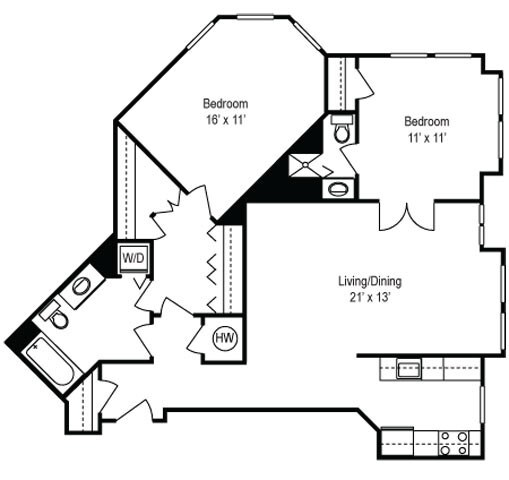 2C 13 - 2 Bedroom 2C 13
