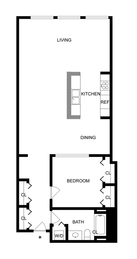 B1 | 1-Bedroom Floorplan - B1