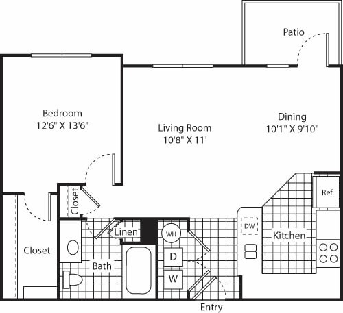 Floor Plan - One Bed A-2 - Phase II