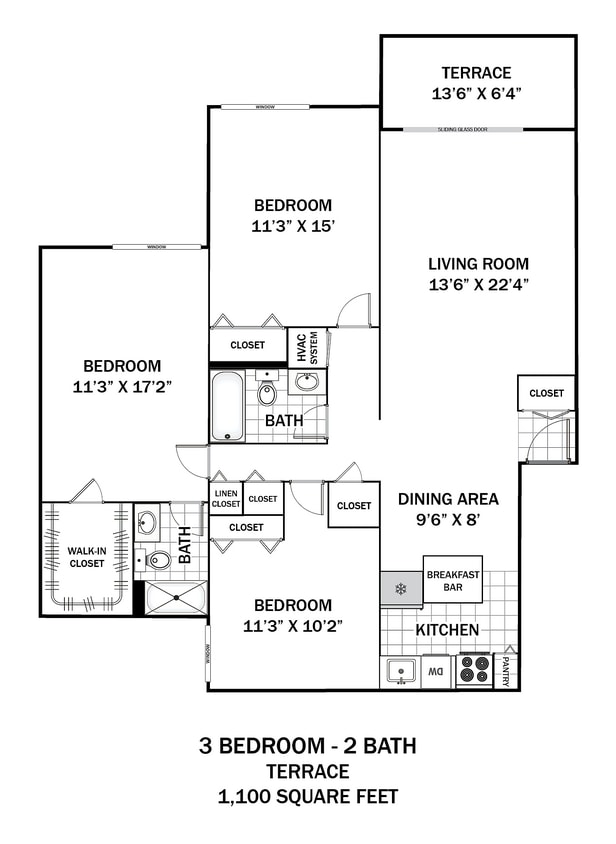 . - 3 Bedroom Terrace