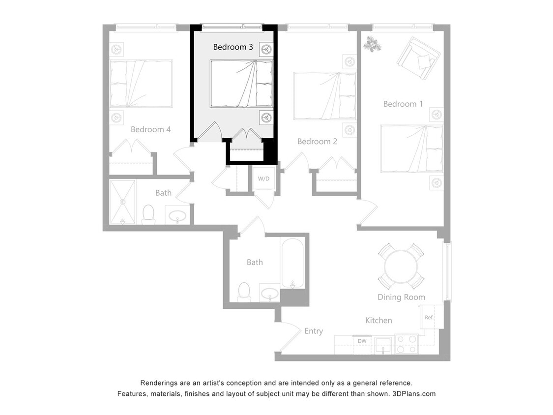 The Reserve_O2 - Furnished Room in a 4 Bedroom 2 Bathroom (O2)