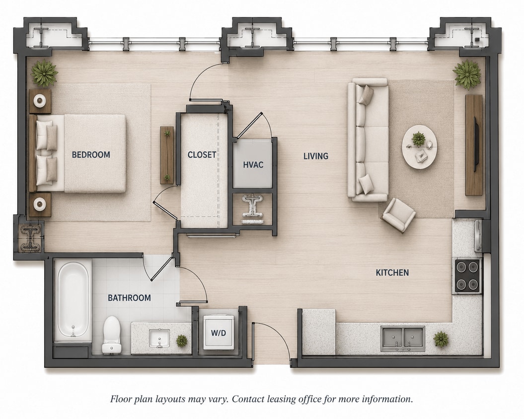 Floor Plan - 1 Bedroom