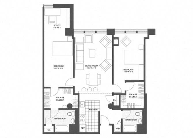 Floor Plan - 2 Bed/2 Bath