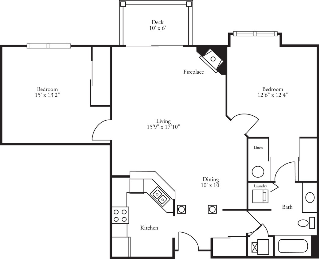 Floor Plan - Pinnacle - 2 Bed, 1 Bath Annondale