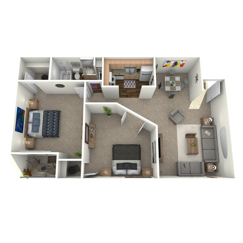 Floor Plan - 2 Bed 1 Bath
