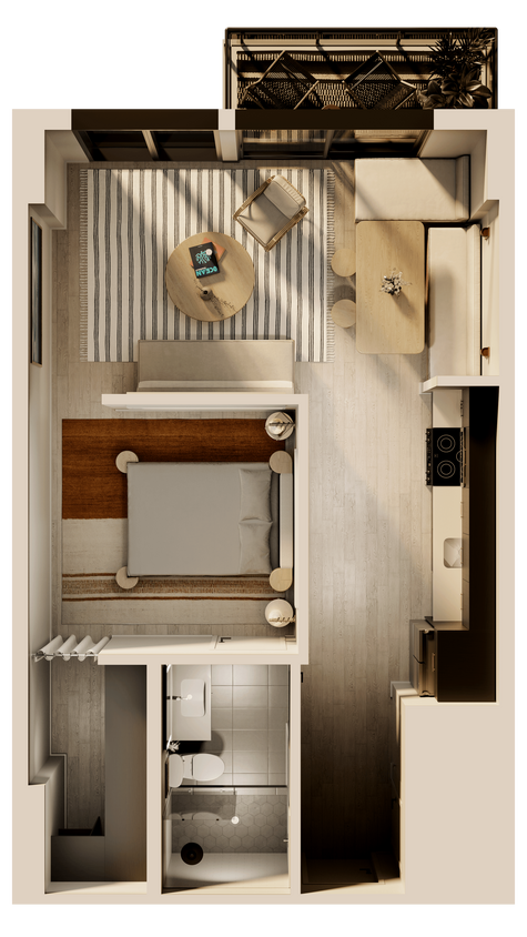 Floor Plan - Sultans 1 Bedroom