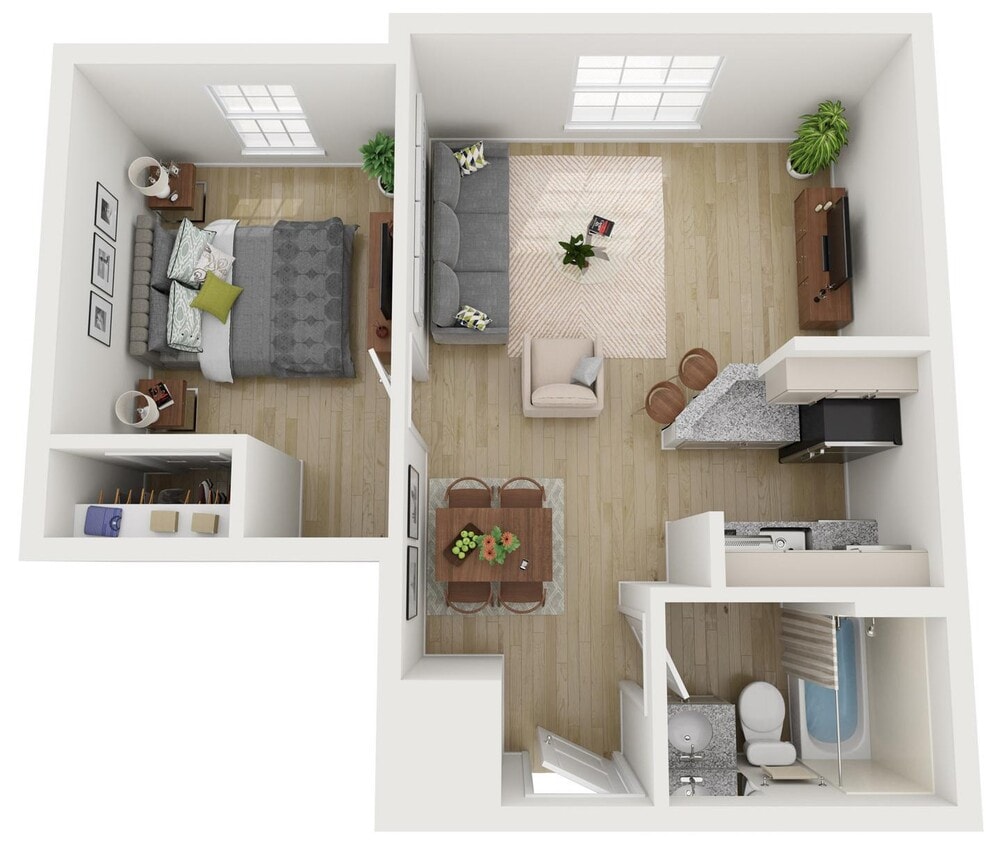 Floor Plan - One Bedroom x One Bathroom