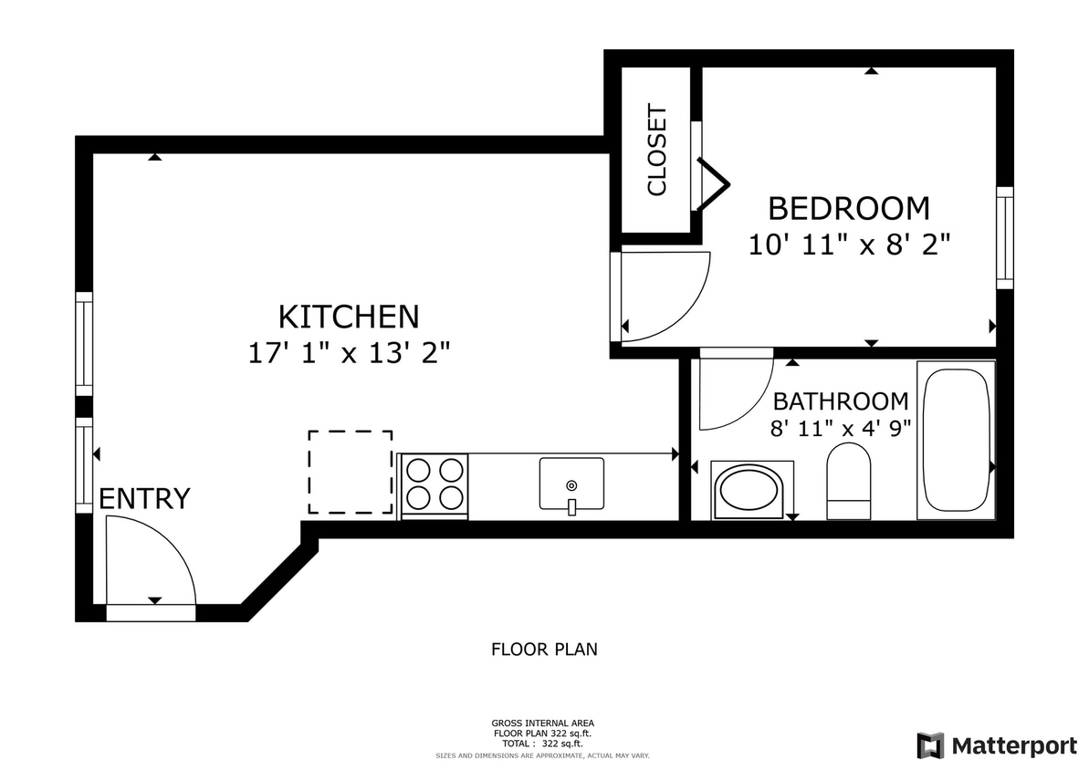 Floor Plan - 1x1 Small