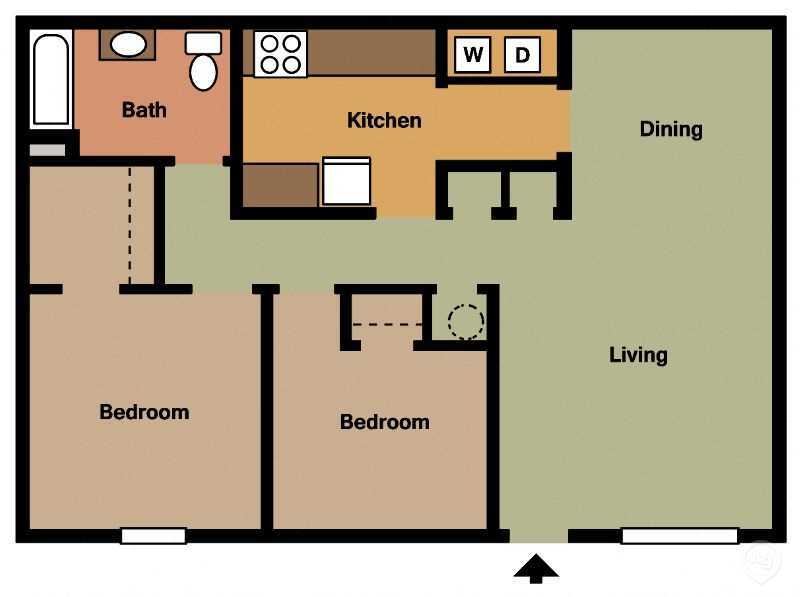 Floor Plan - 2Bed - 1Bath