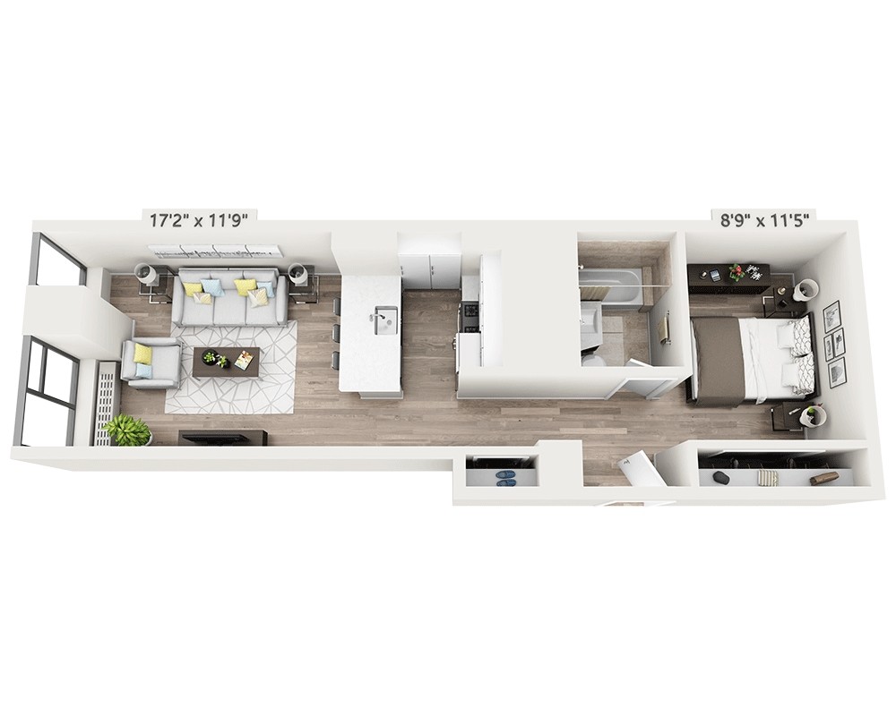 Floor Plan - Studio w/Alcove Y