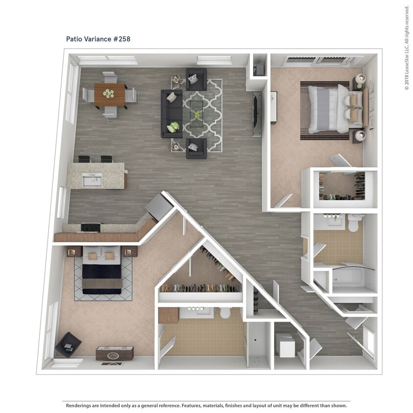 Floor Plan - C01 - 2 bed/2 bath