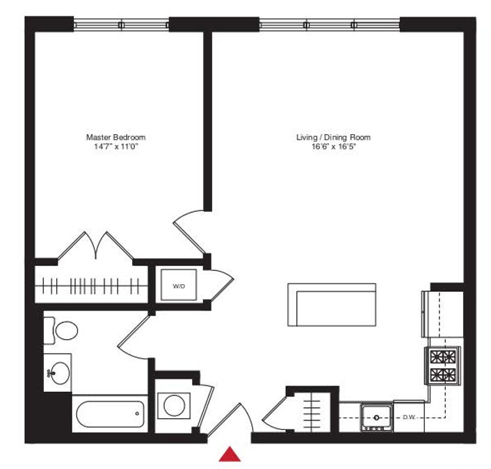 Floor Plan - aa1 1Bed/1Bath