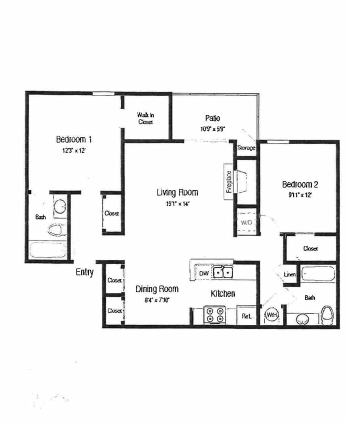 Magnolia: Beds - 2: Baths - 2: SqFt Range - 954 to 954 - Magnolia