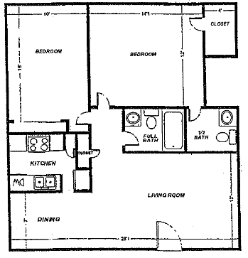 2BR/1.5BA - 2 Bedroom 1.5 Bath