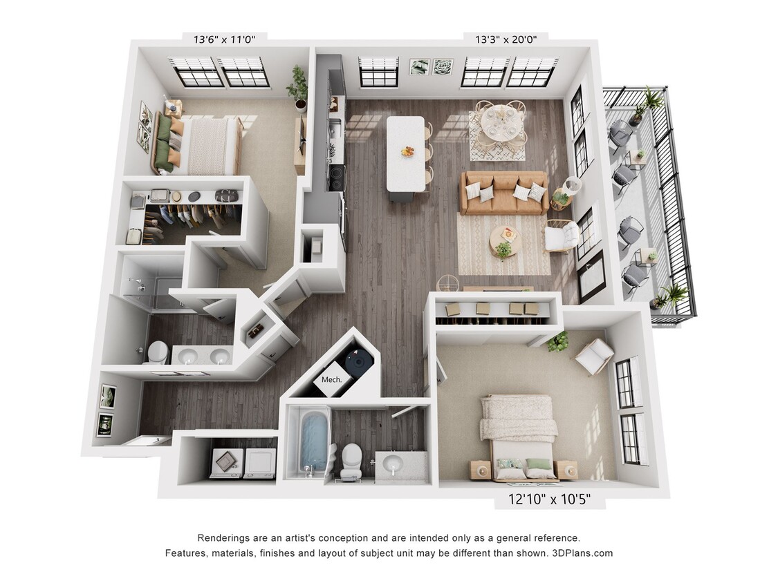 2-Bedroom 2-Bathroom | 1,247 sqft - 2-Bedroom 2-Bathroom | 1,247 sqft