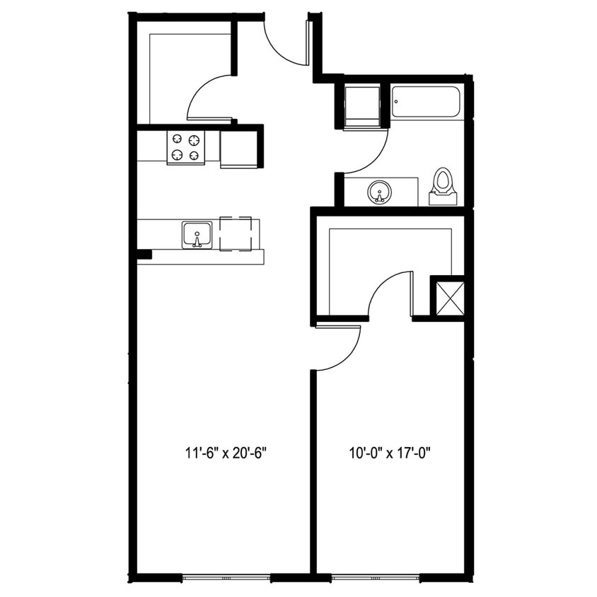 Floor Plan - 1 Bedroom K plus Den