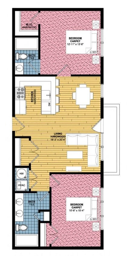 Floor Plan - 2 Bed | 2 Bath