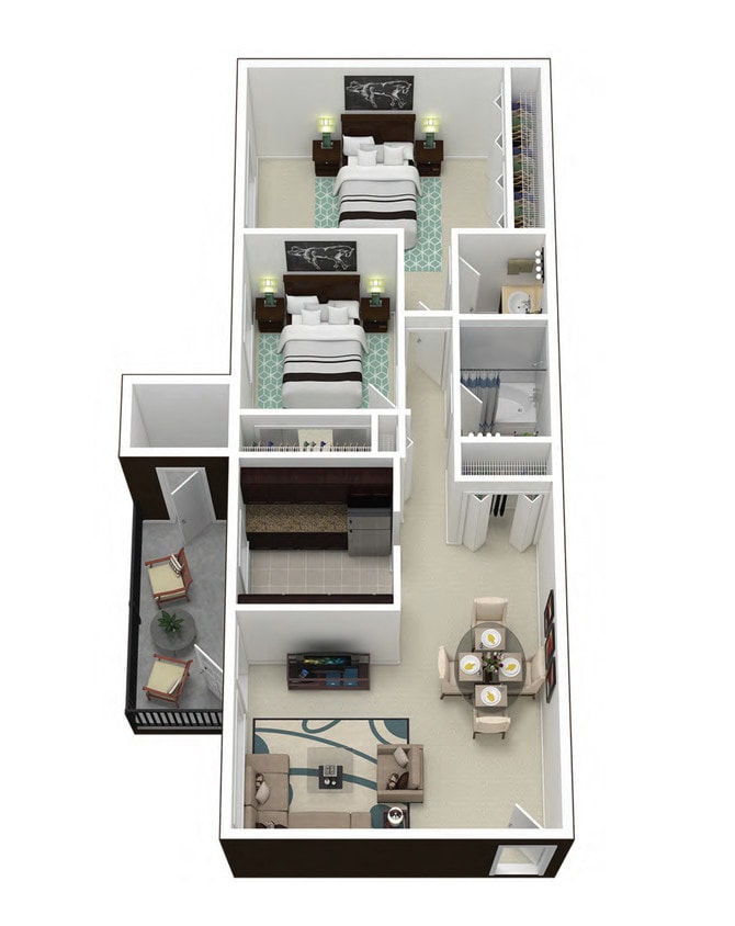 Floor Plan - Middletowne 2 Bedroom 1.5 Bath