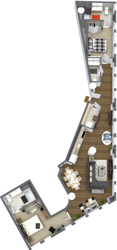 Floor Plan - Two Bed Two & Half Bath