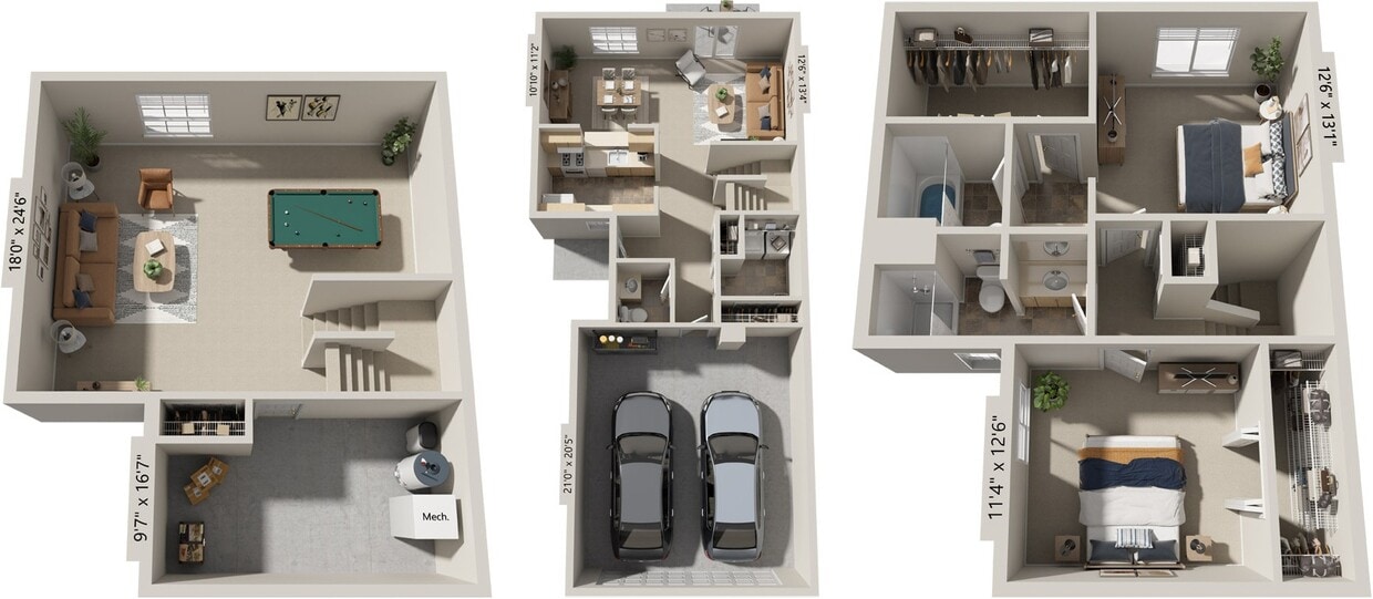 Floor Plan - Two Bedroom Two-Story