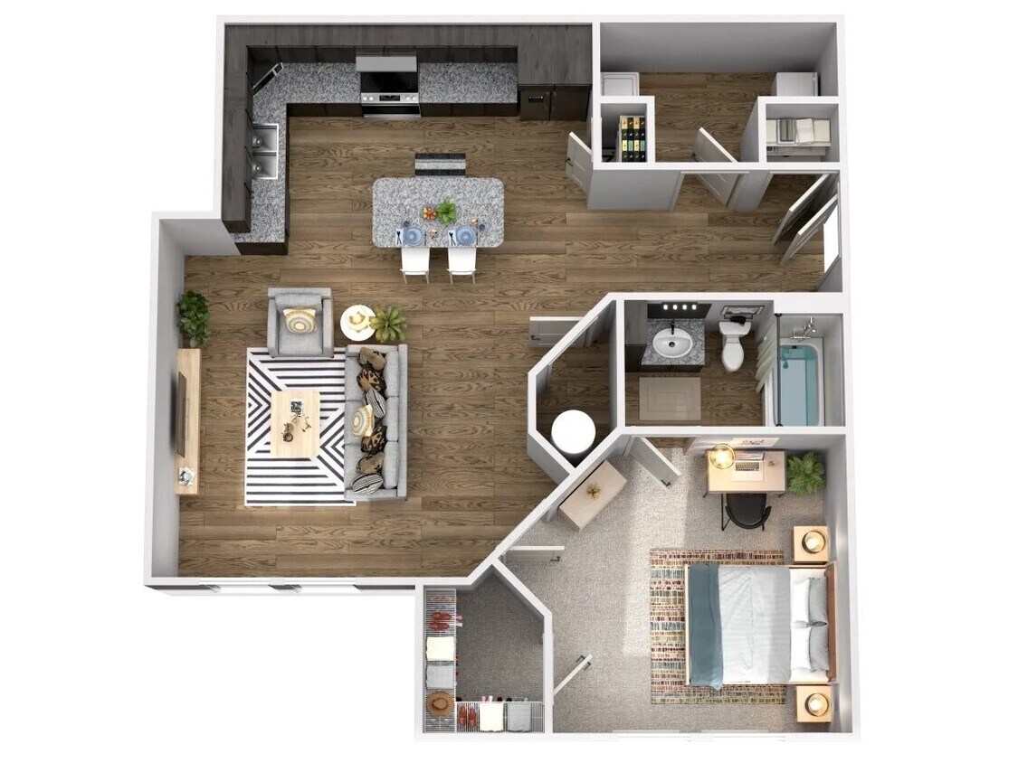 Floor Plan - 1 Bed 1 Bath