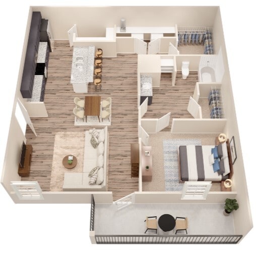 Floor Plan - 1 x 1 Adair A1vr