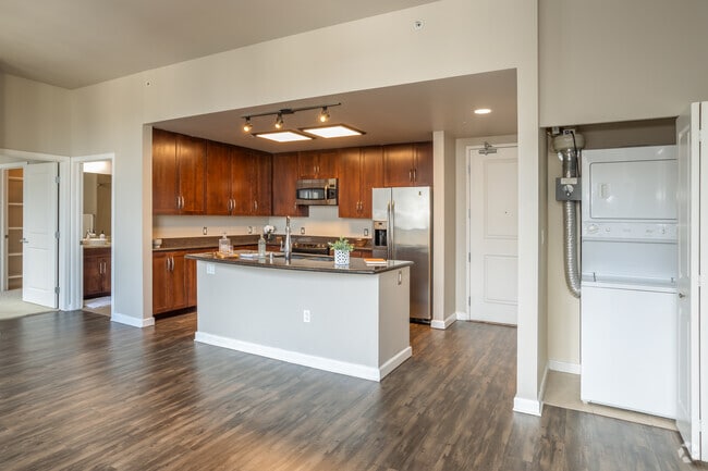 2BR, 2BA - 1,114SF - Kitchen and Laundry - Penthouses at Capitol Park