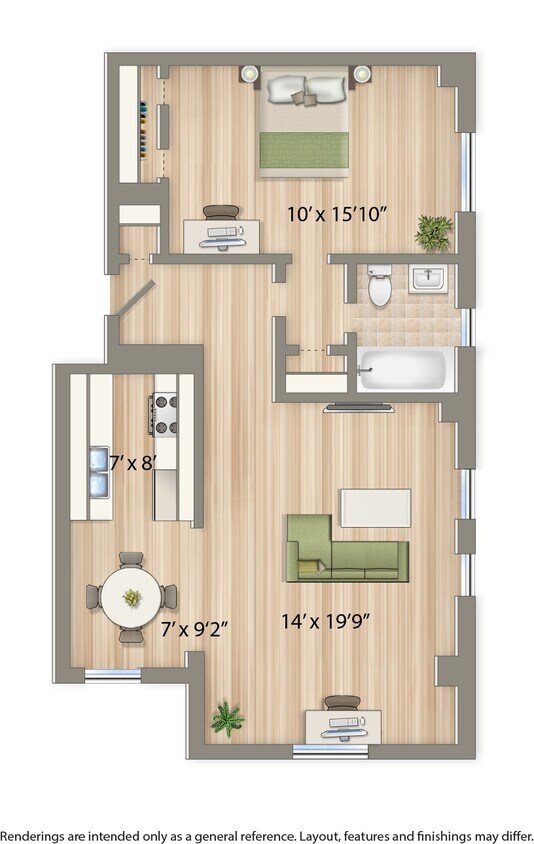 Floor Plan - 1 Bedroom P