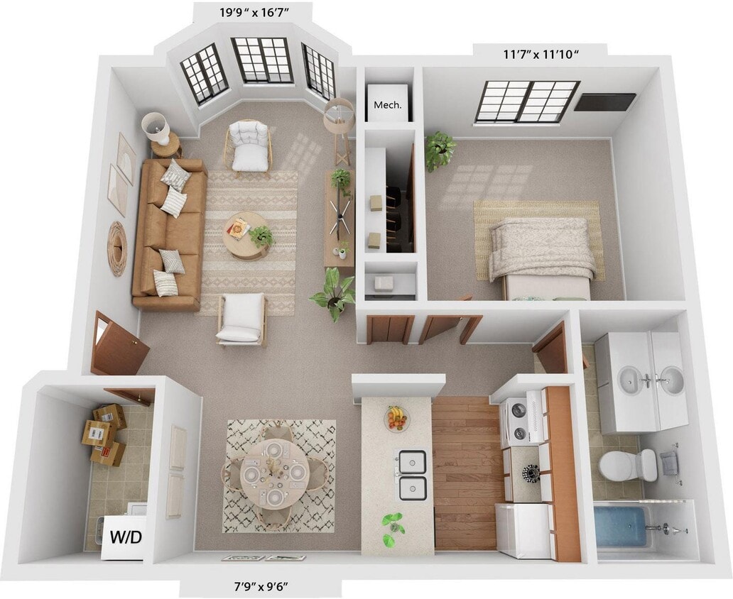 Floor Plan - One Bedroom Mulberry