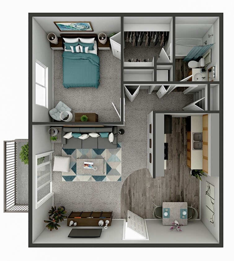 Floor Plan - 1 Bedroom G