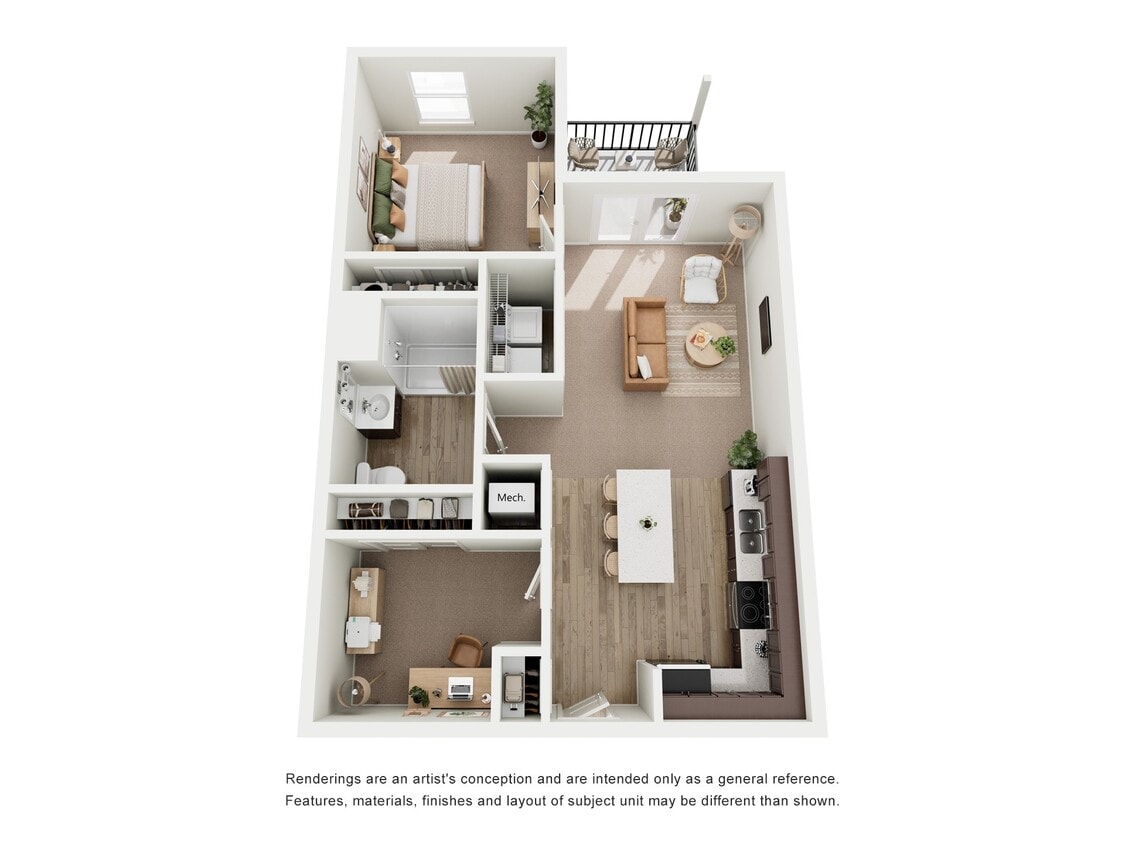 Floor Plan - One Bedroom One Bath with Den