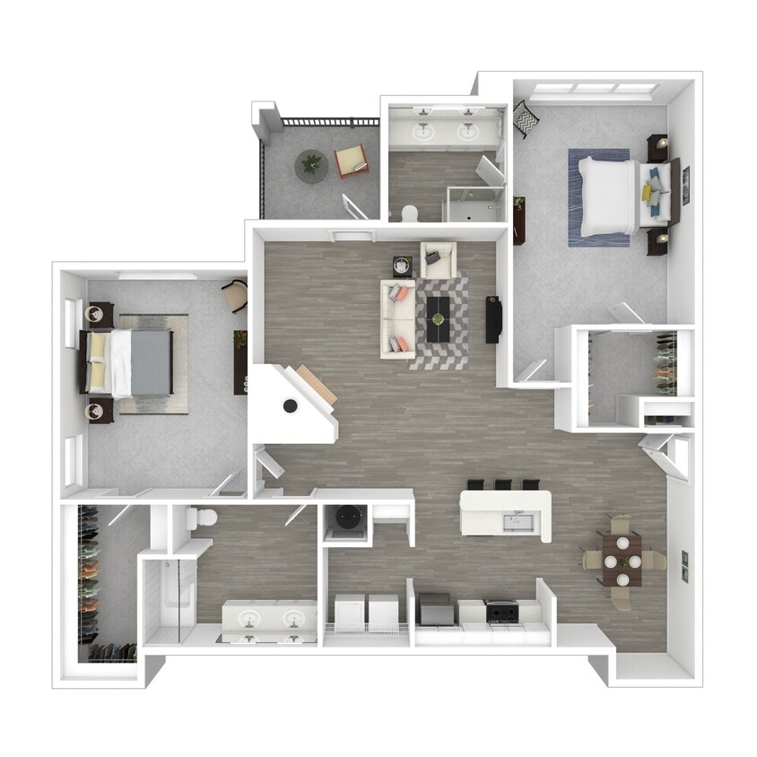 Floor Plan - Pinehurst | Two Bedroom | Two Bath  with Garage  