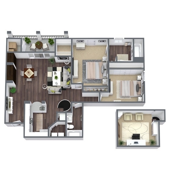 Floor Plan - 2 BEDROOM 2 BATH - B2