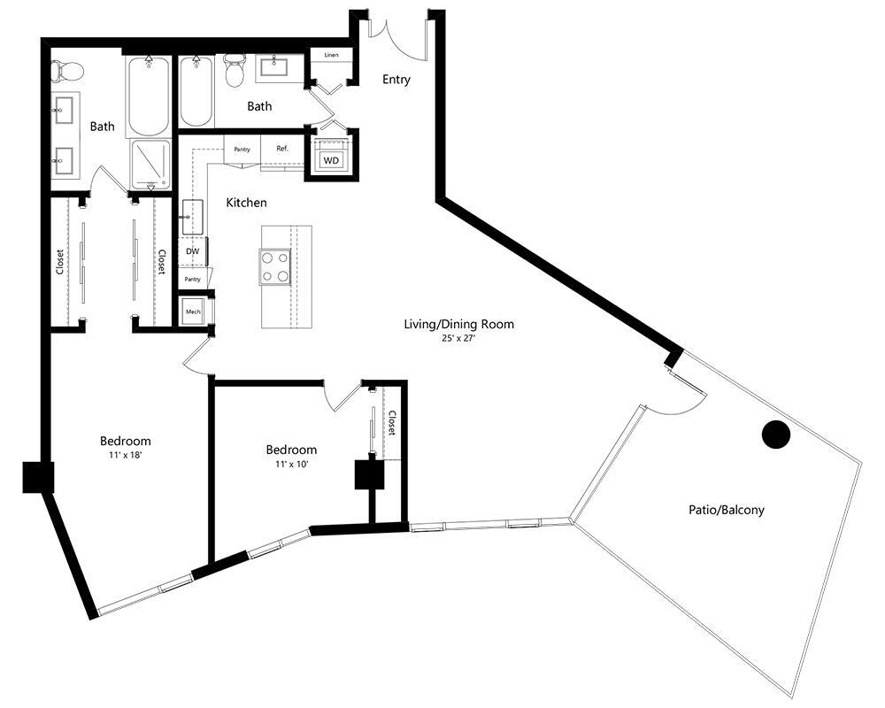 Floor Plan - Two Bedroom B2BB