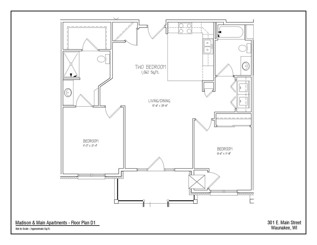 Floor Plan - 2Bed/2Bath Affordable