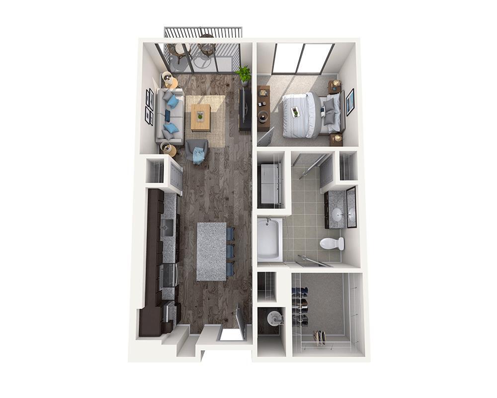 Floor Plan - One Bedroom A1D